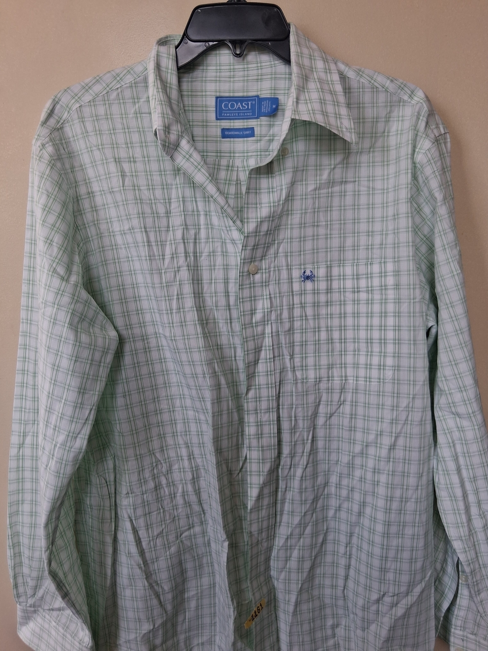 Coast Light Green Plaid Long-Sleeve Button-Down Shirt